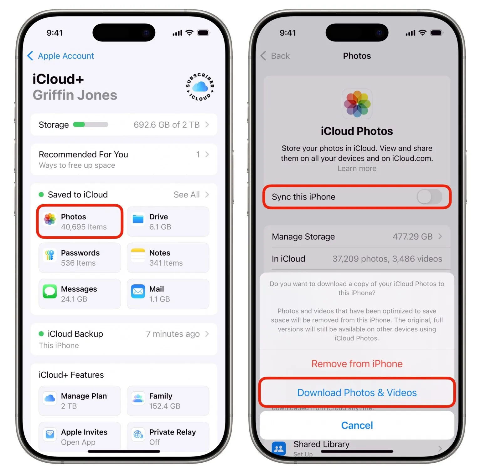 Визуальное руководство по: объем iCloud бесплатно. Экран управления хранилищем iCloud на iPhone с пошаговыми указаниями.